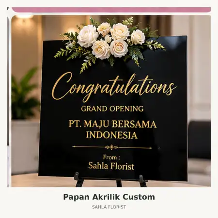 Papan Bunga Akrilik Regol